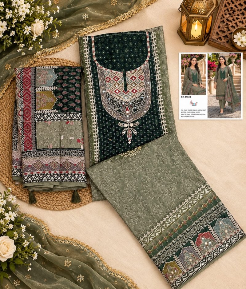Kt 416 A To E By Shree Viscose Muslin Pakistani Salwar Suits 